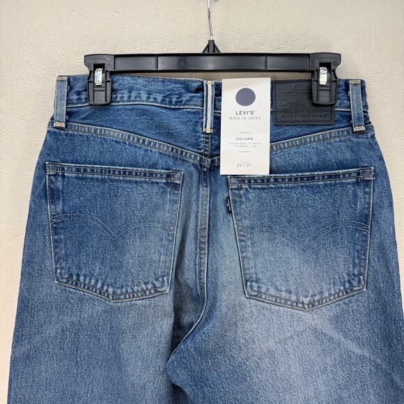 LEVI'S MADE IN JAPAN WOMEN'S 28X27 MEDIUM WASH COLUMN JEANS MIJ MOSHO A58880001 - Picture 7 of 8